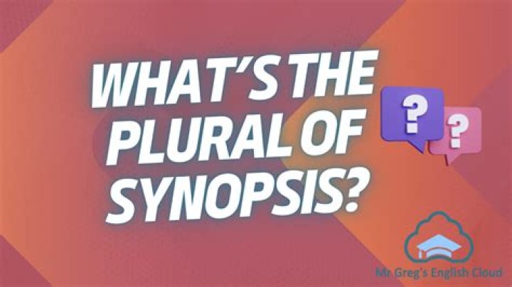 Does synopsis have a plural?